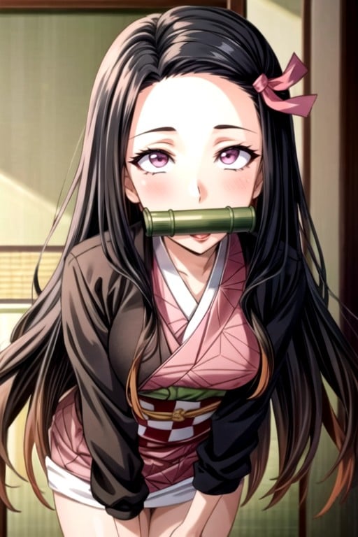 Ahegao, Screencap, Nezuko (demon Slayer) Travesti IA Pornô