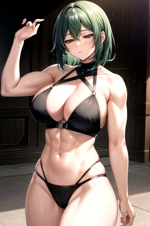 Muscular, Sad, Green Hair Hentai AI Porn