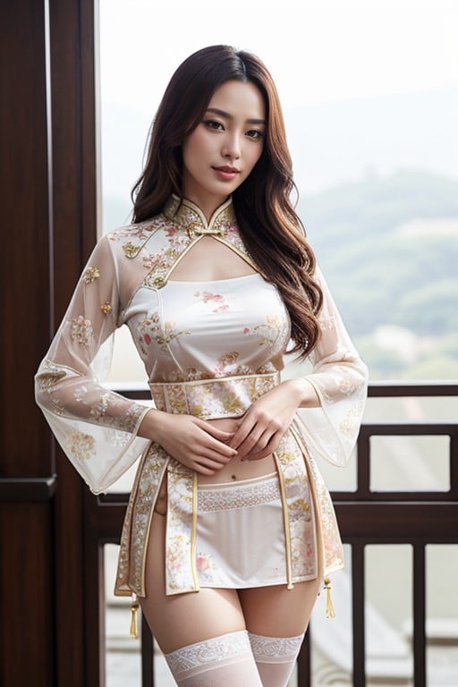 Bottom Up (upskirt), Chinese Hanfu, Hands On Hips Hentai AI Porn