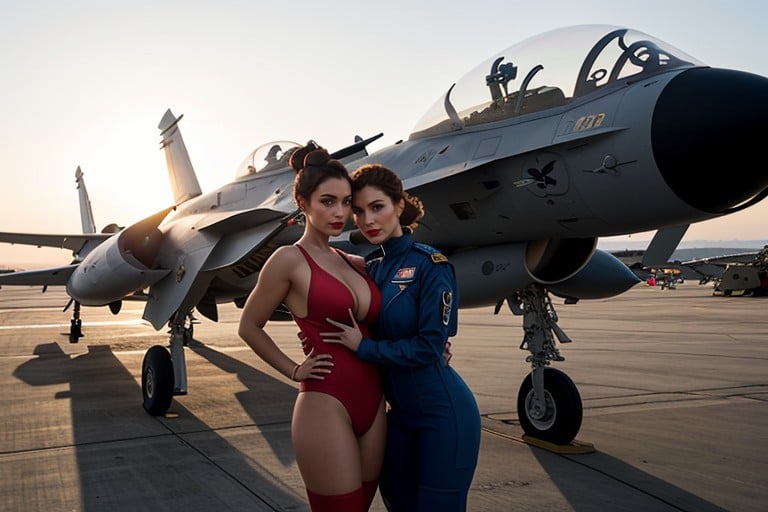 Freckles, On The Landing Deck Of An Aircraft Carrier, Big EyelashesPorno IA transsexuelle