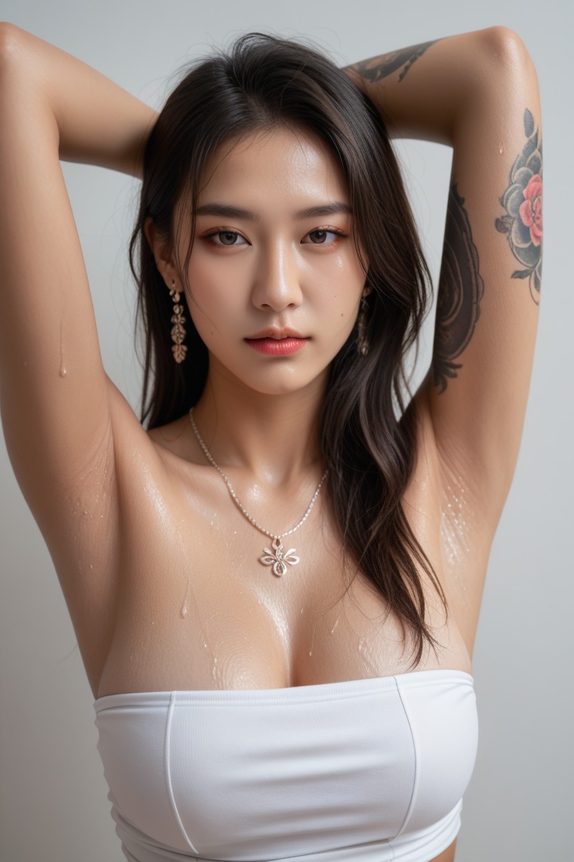 Sexy Tattoos, Deep Eye Line, Multiple Views Asian AI Porn