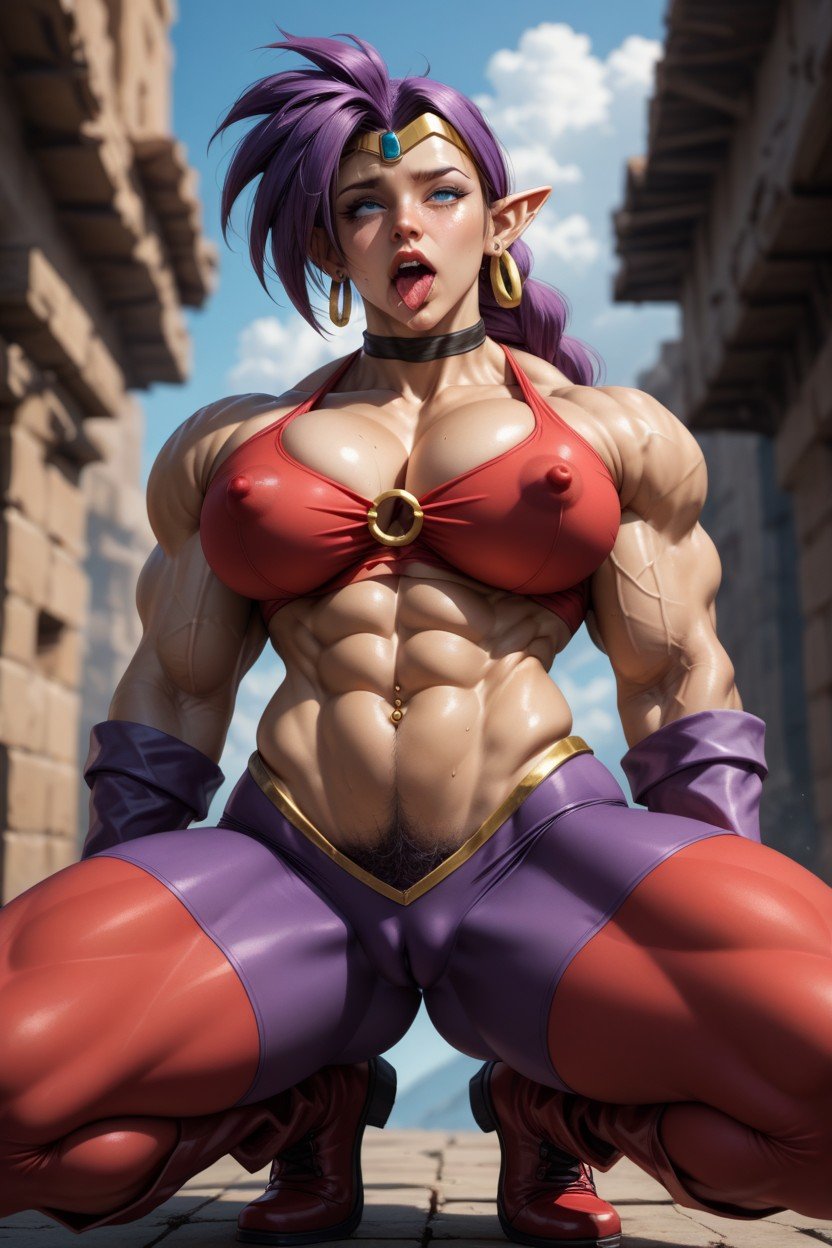 Puffy Nipples, Super Muscular, Hairy Pubic HairHentai IA