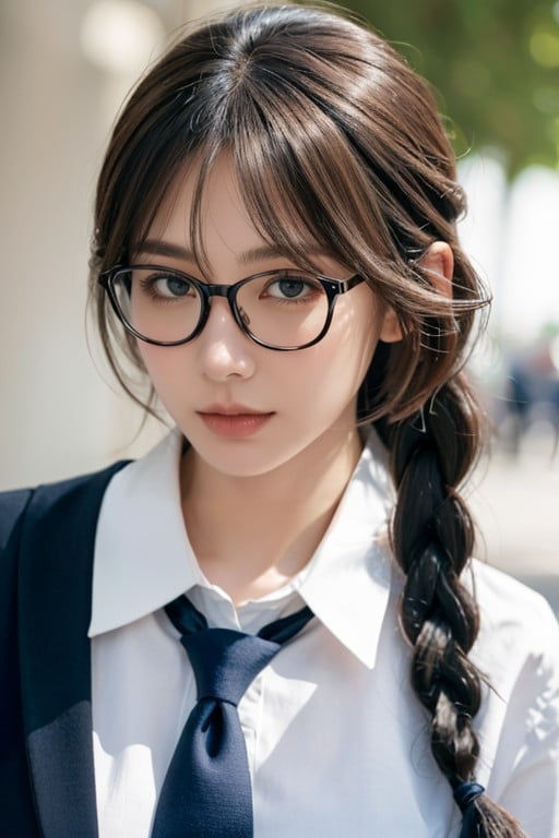 男孩子气`, Bangs, Braid人妖AI色情