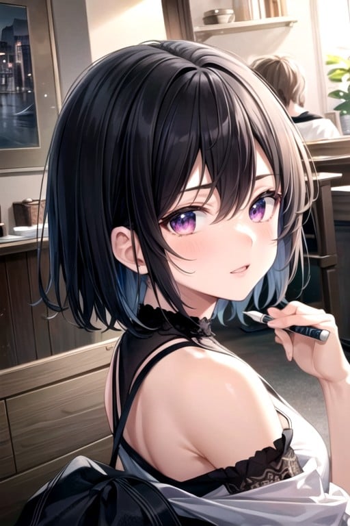 Black Hair, Skinny, Very Short Hair Hentai AI Porn