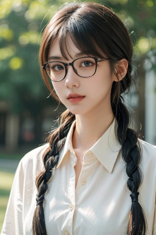 Realistic Photography, Braid, 매우 짧은 머리쉬메일 AI 포르노