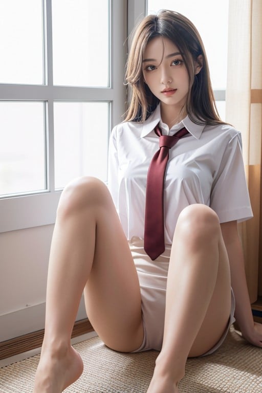 Bottom Up (upskirt), Uniform, 18+ Shemale AI Porn