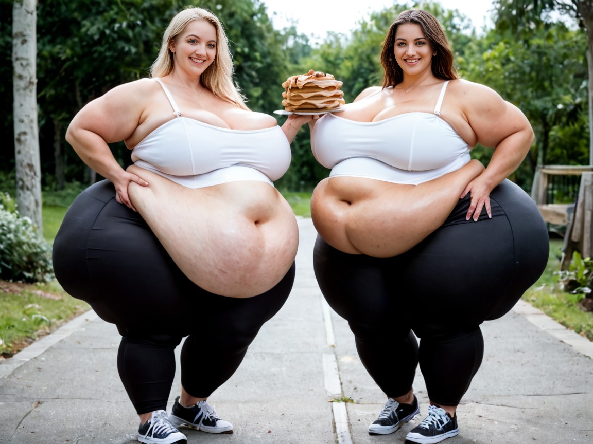 Ssbbw, Yoga Pants, Eating Pancakes AI Porn