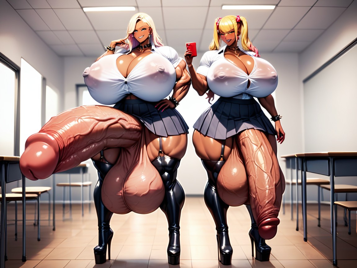 Futanari Bodybuilder, Gyaru, Futanari Shemale AI Porn