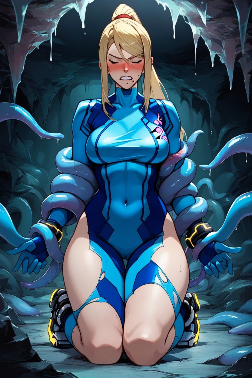 Tentacle Pulling On Body Suit, Samus Aran, Inside CaveAI獸人黃片