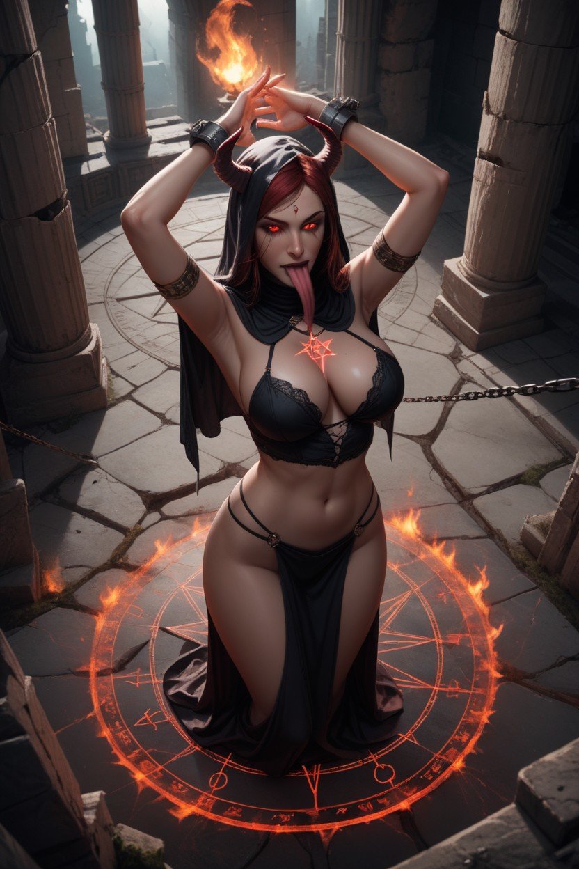 Sorceress, Succubus, Summoning Circle Travesti IA Pornô