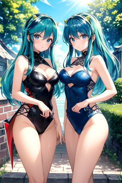 2 People, Lum (urusei Yatsura), Sunny Hentai AI Porn