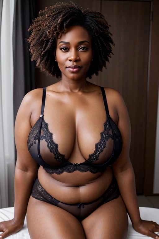 Ebony Woman, Large Thighs, + Shemale AI Porn