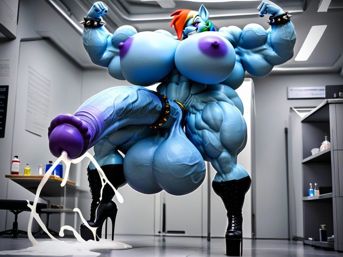 Thicc, Massive Huge, Hyper MusclePorno IA Furry