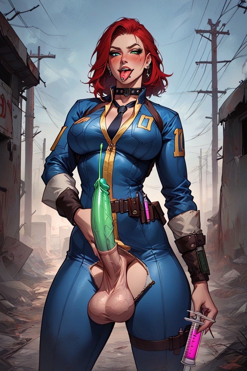 Tongue Out, Blushing, Syringe With Green LiquidAI兽人黄片