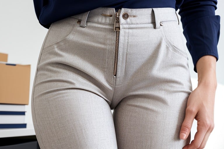 Close-up Shot Of Crotch, Office, Tight CrotchニューハーフAIポルノ