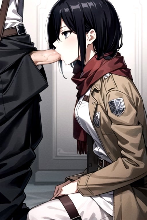 Ajoelhando, Boquete (3ª Pessoa), Mikasa Ackerman (attack On Titan) Travesti IA Pornô