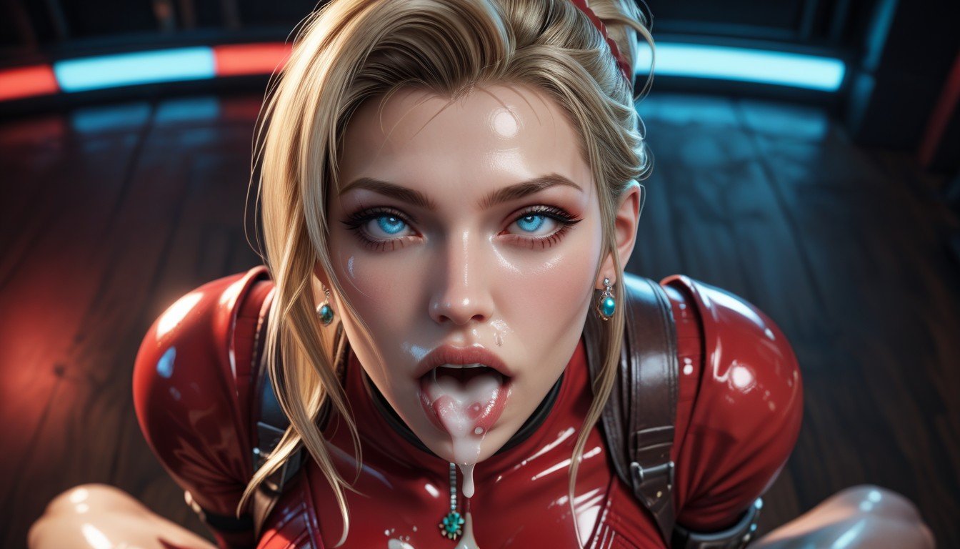 Cum Dripping From Mouth, Ahegao, Scarlet From Final Fantasy Vii Remake쉬메일 AI 포르노