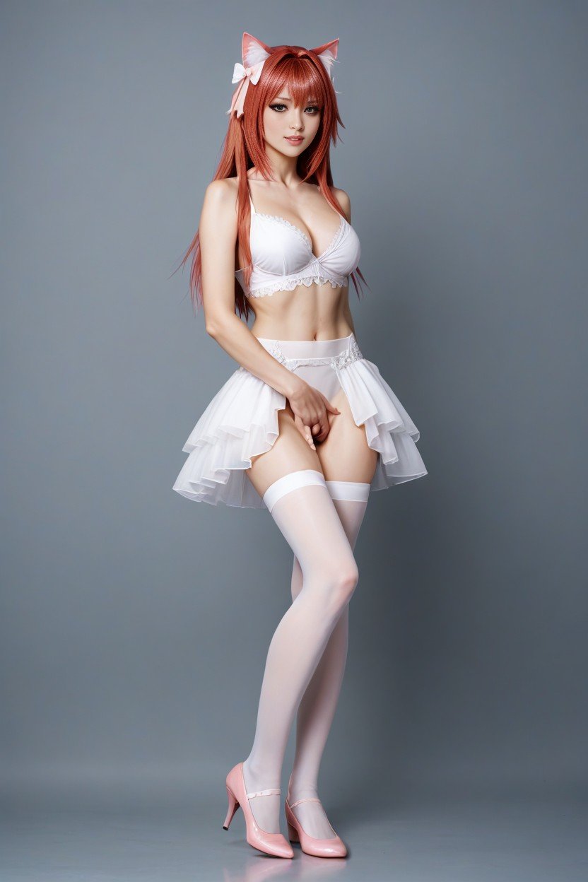 Pink Ballerina Tutu Outfit, K-pop Idol, Full Body Shemale AI Porn