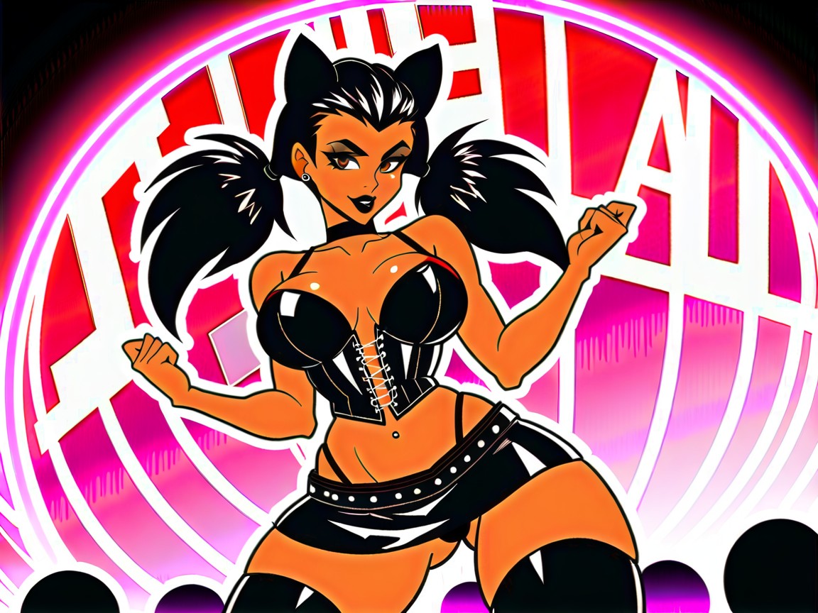 High Breasts, Brown Eyes, Black Nails Latina AI Porn