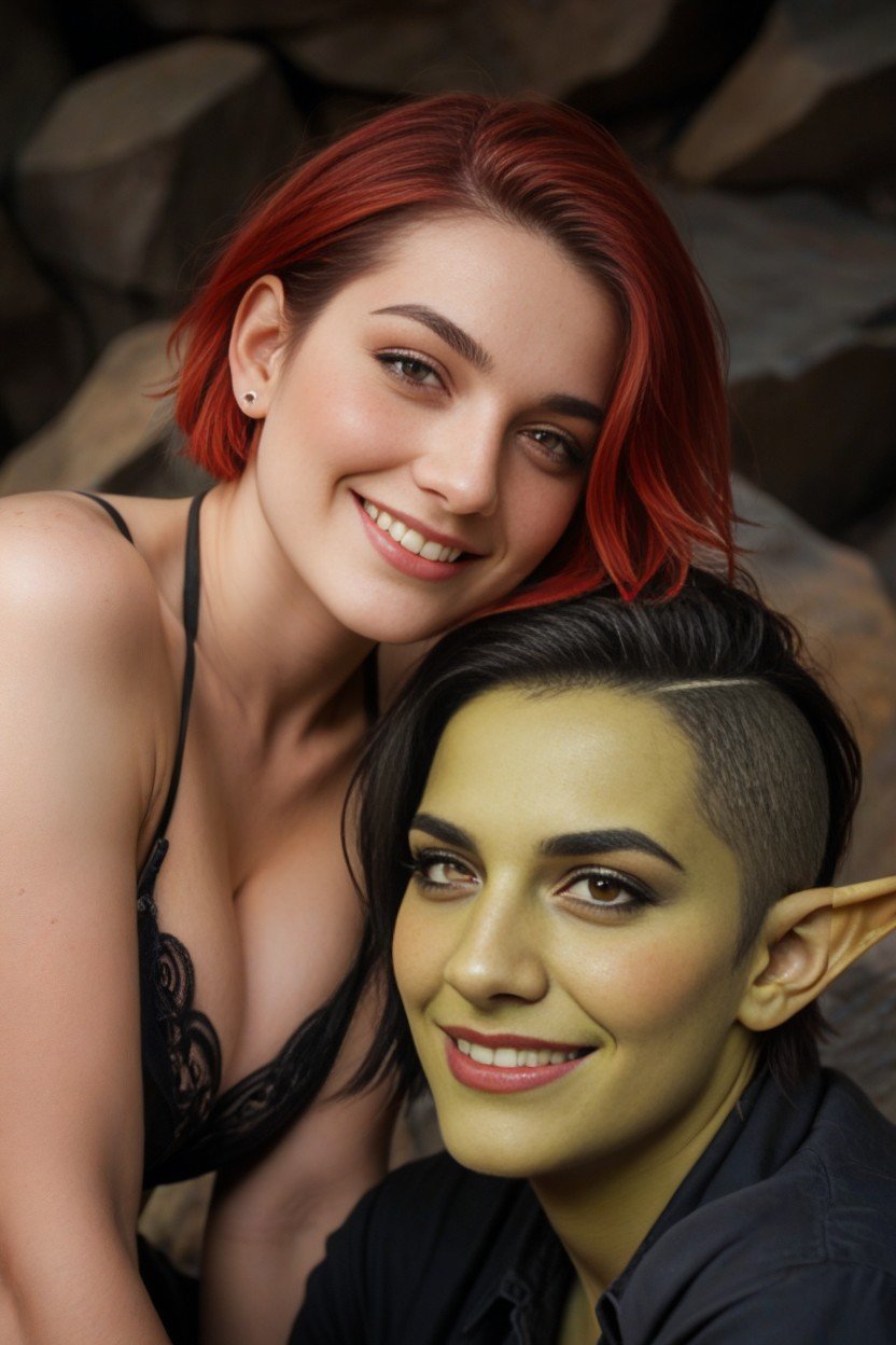 Very Short Hair, Horny, Goblin Shemale AI Porn