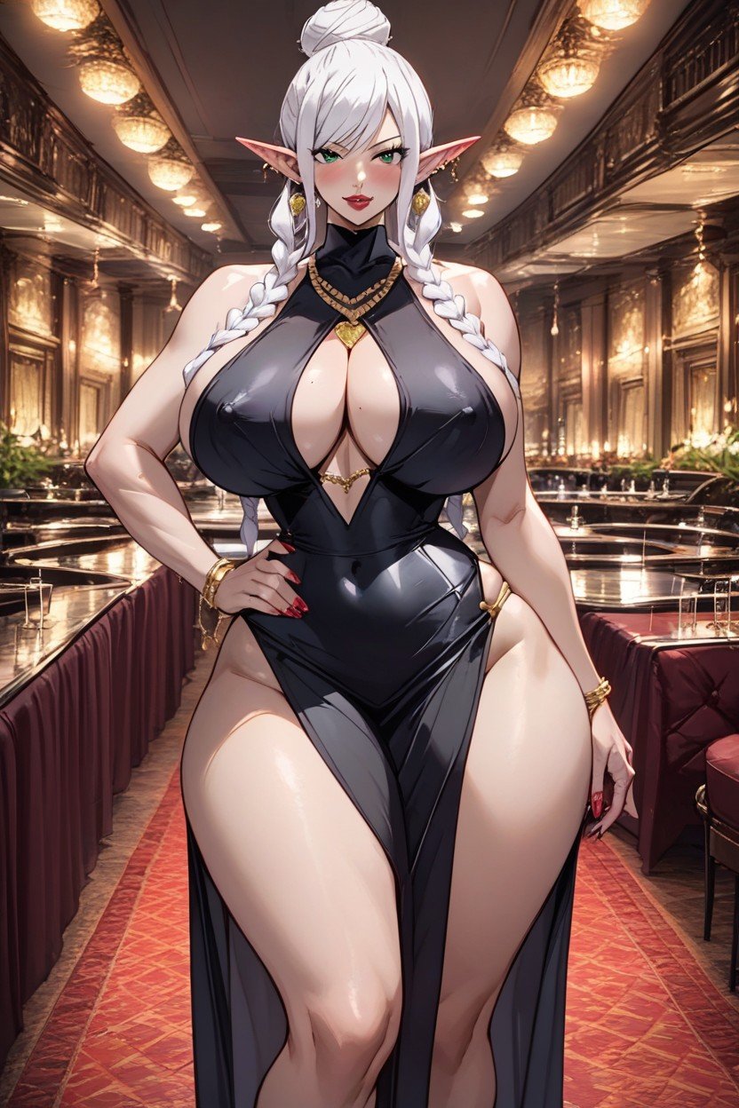 Elf Female, Wide Hips, Beautiful FaceヘンタイAIポルノ