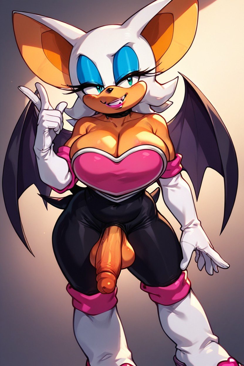 Rouge The Bat From Sonic, Smug, Large Breasts AI獸人黃片