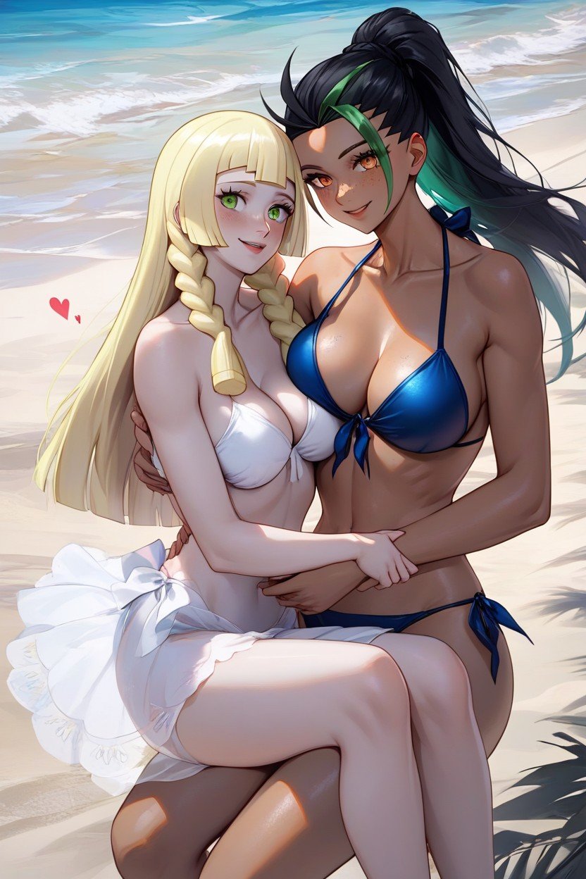 Lillie Laying Her Head On Nemonas Shoulder, Loving Embrace, Model Furry AI Porn