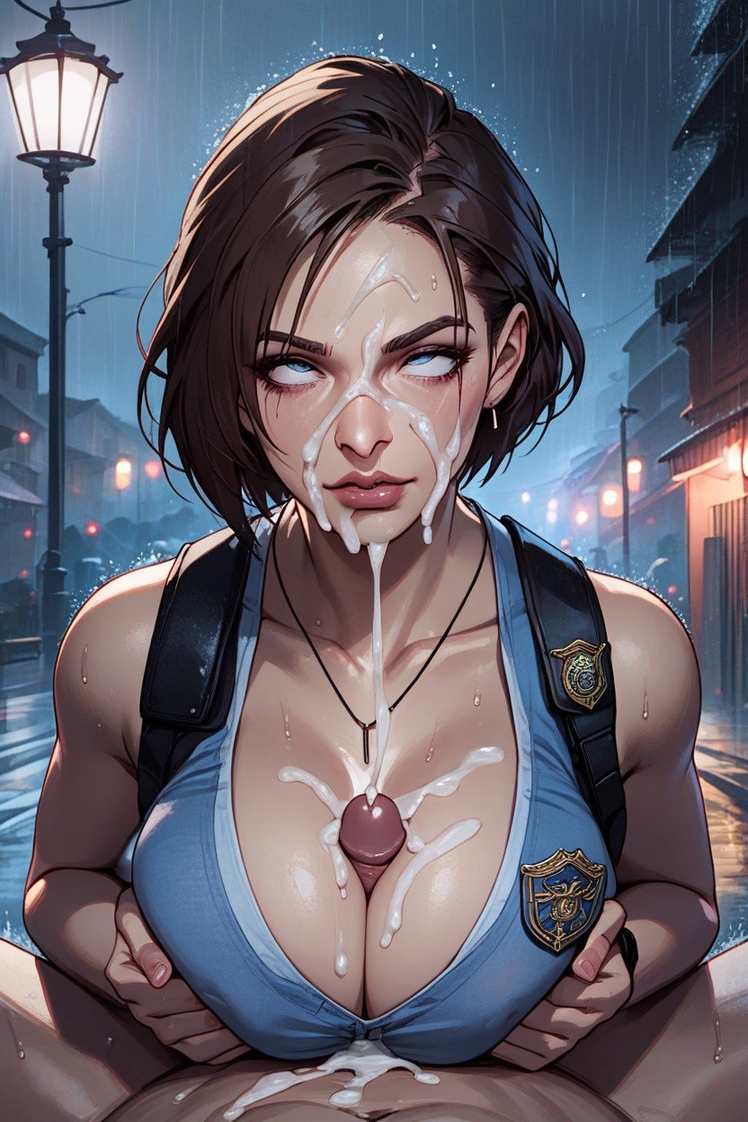 Night, Tit Fuck, Jill Valentine Shemale AI Porn