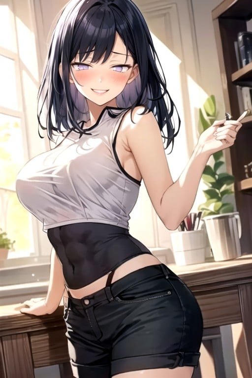 Medium Breast, Hyuuga Hinata (naruto), Form Fitting Clothes Shemale AI Porn