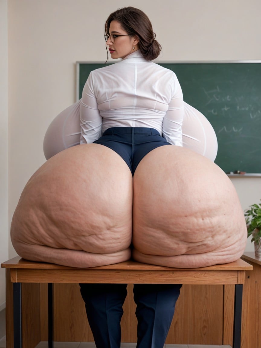 Waist, Hyper Massive Gigantic Ass, Teacher In SuitニューハーフAIポルノ