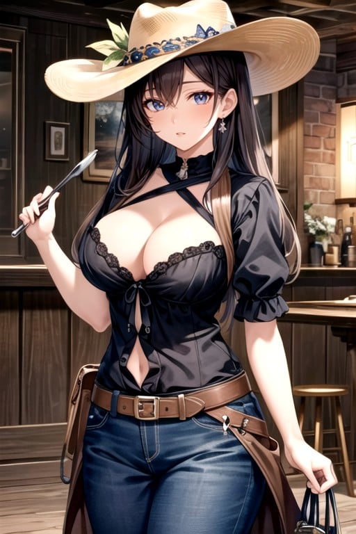 Cowboy Hat, Cowgirl, Cowboy ShirtPorno IA Hentai