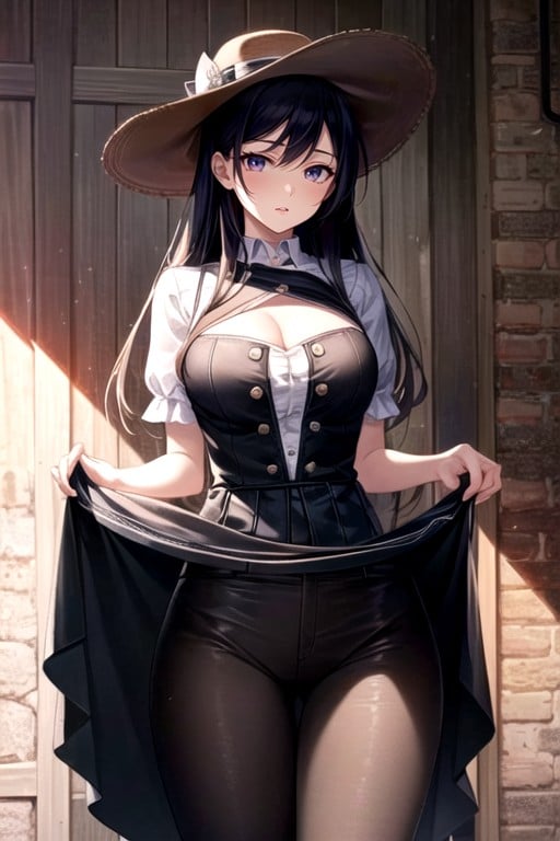 Cowboy Skirt Lift, Cowboy Shirt Lift, Leather Cowboy Hat Hentai IA pornografia