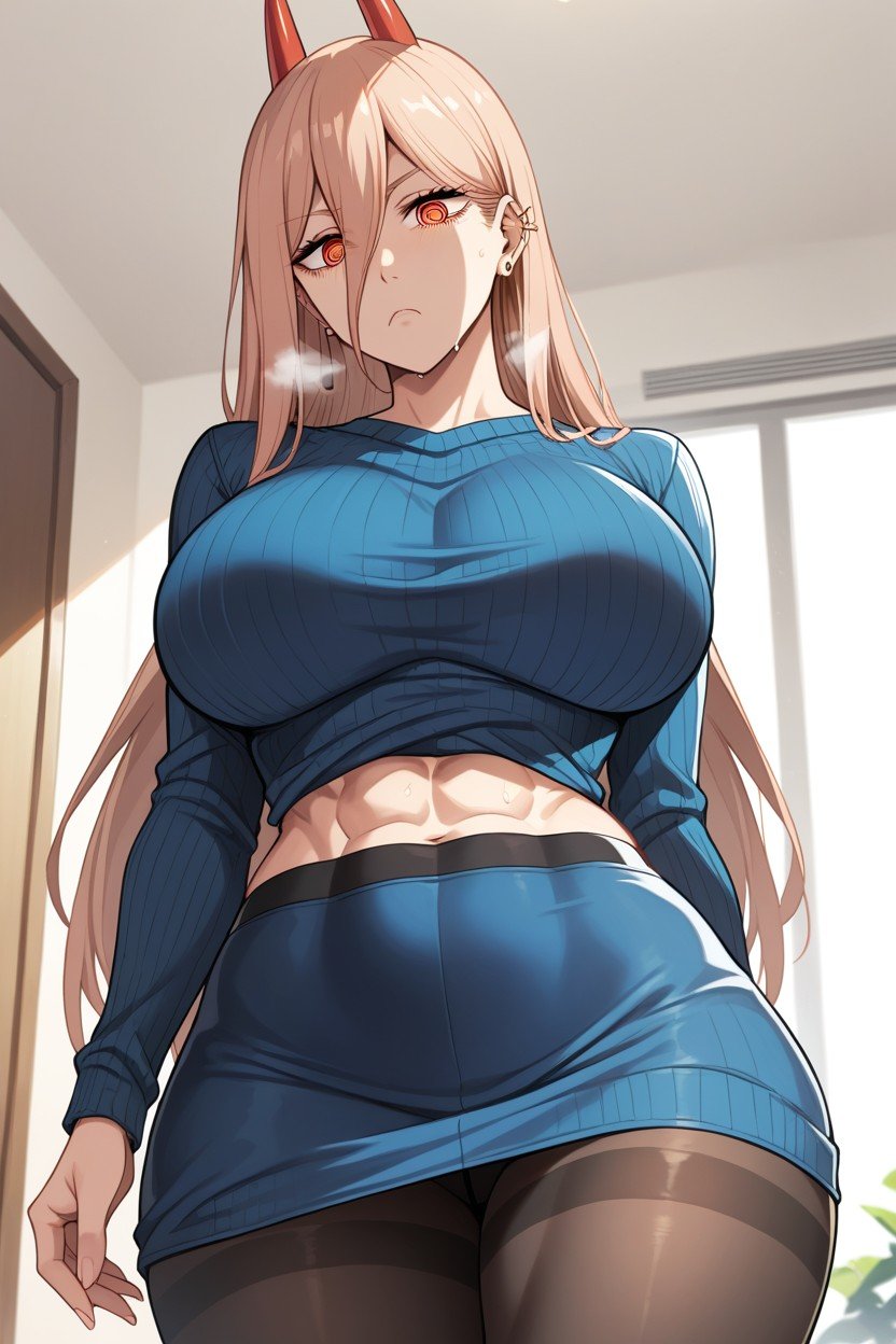 Anime Style, Front View, Thick Thighs Hentai AI Porn