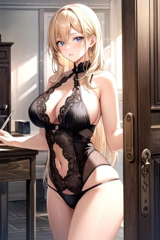 Blacklingerie, Woman, Bigbreasts Hentai IA pornografia