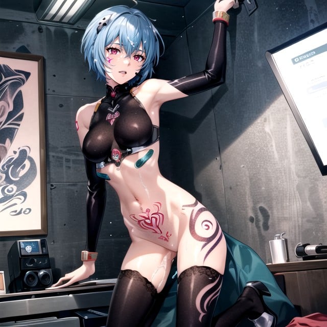 Umbigo Exposto, Pêlos Pubianos, Ayanami Rei (evangelion) Hentai IA pornografia