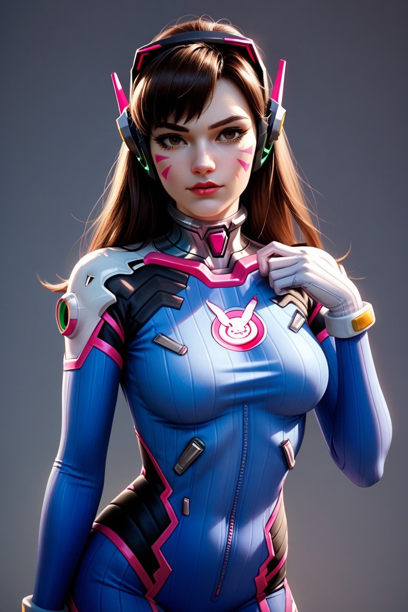 Form Fitting Jumpsuit, Dva From Overwatch, 귀여운 얼굴쉬메일 AI 포르노