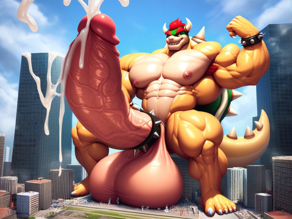 De Pie, Giant, Hyper Muscular Porno gay IA