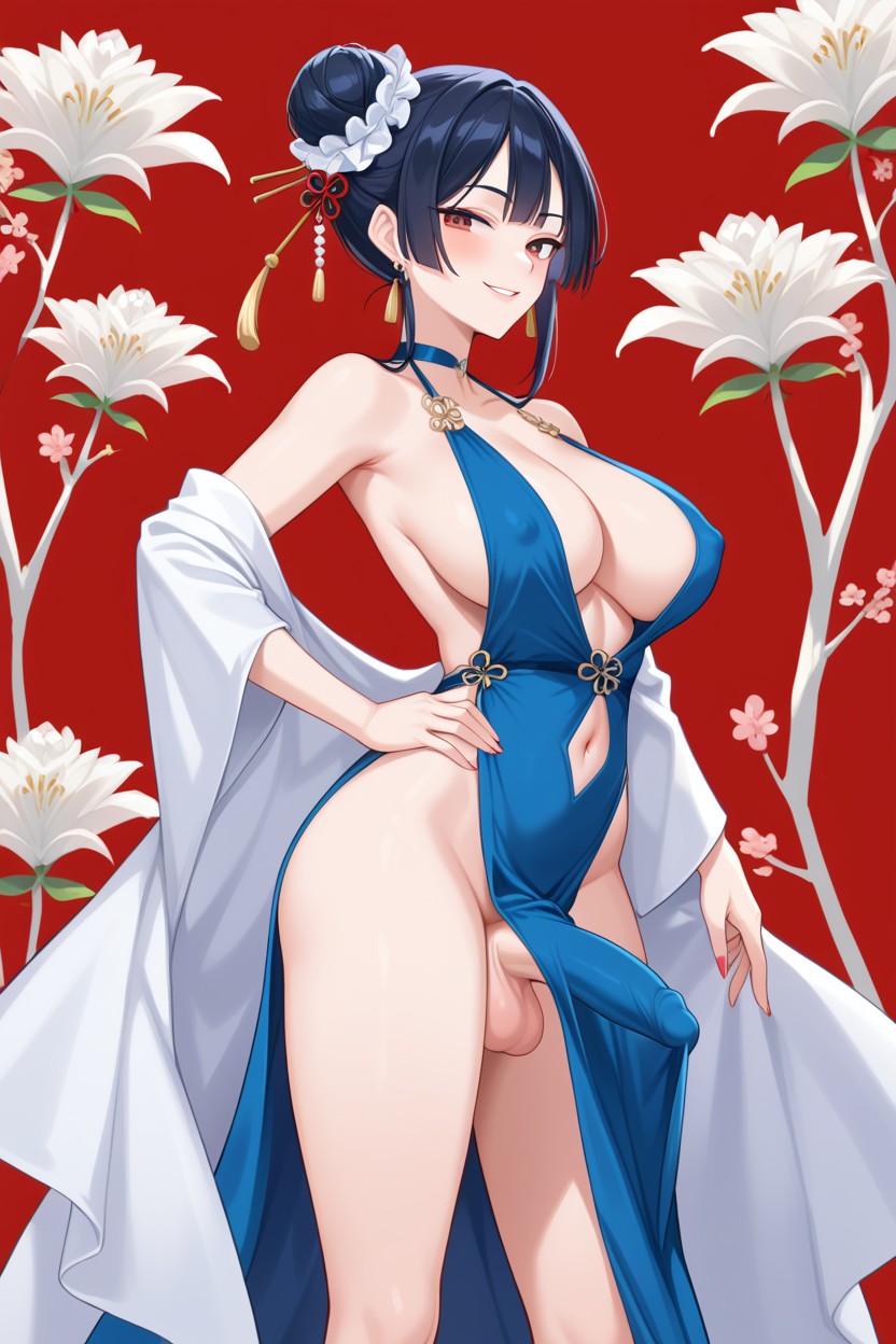 Hanfu, Open Dress, Cleavage Shemale AI Porn