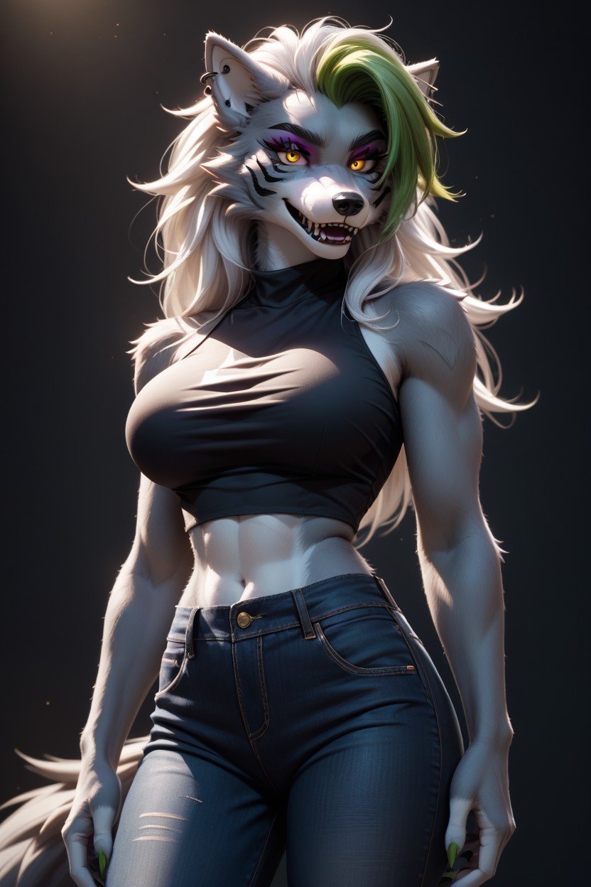 Roxanne Wolffnaf, Furry, Black TopPorno IA transsexuelle