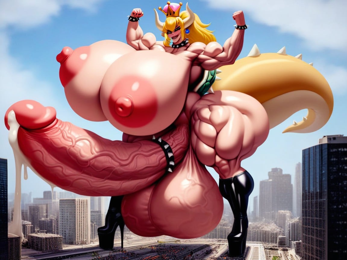 Massive Testicles, Massive Monster Cock, Grasping Massive Long Oversized Hyper Cock BreastニューハーフAIポルノ