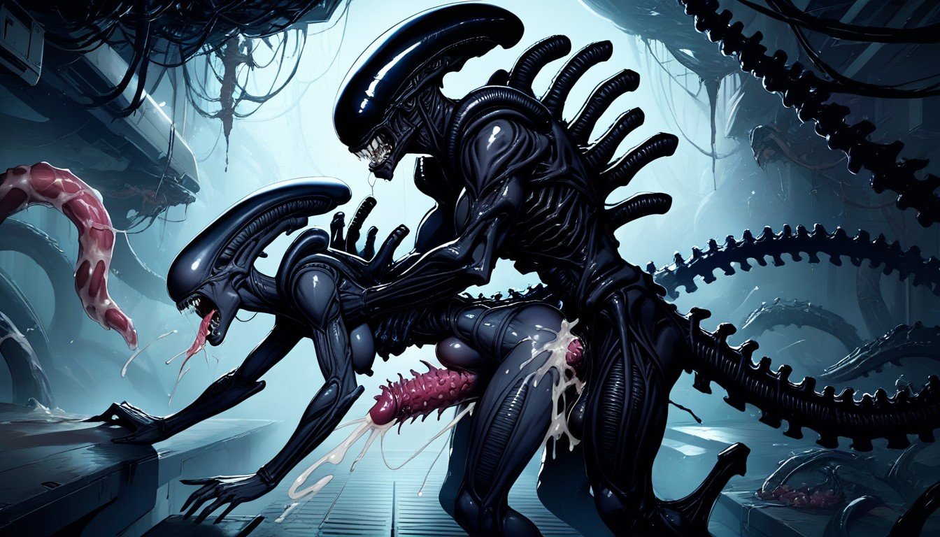 Xenomorph Aliens, Doggy Style, OrgasmTransfrau KI-Porno