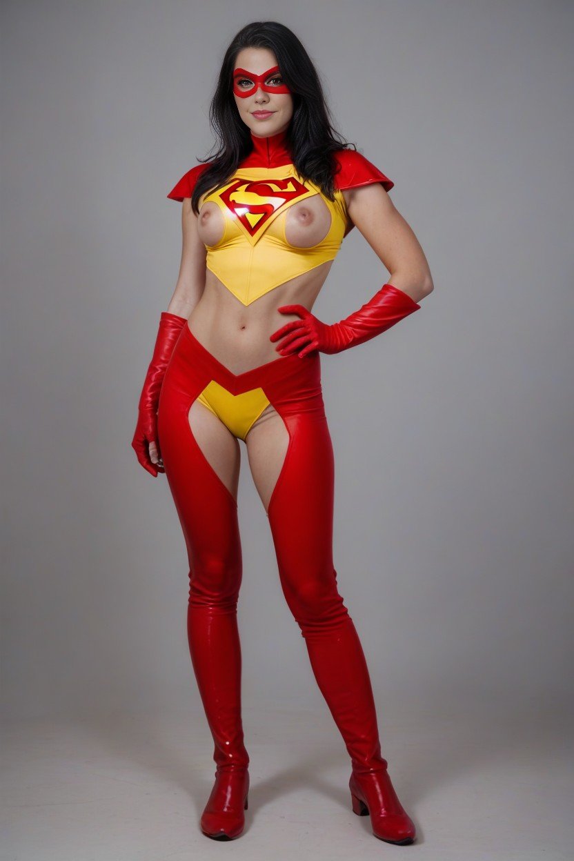 Corpo Todo, Super Hero, Exposed Nipples Travesti IA Pornô