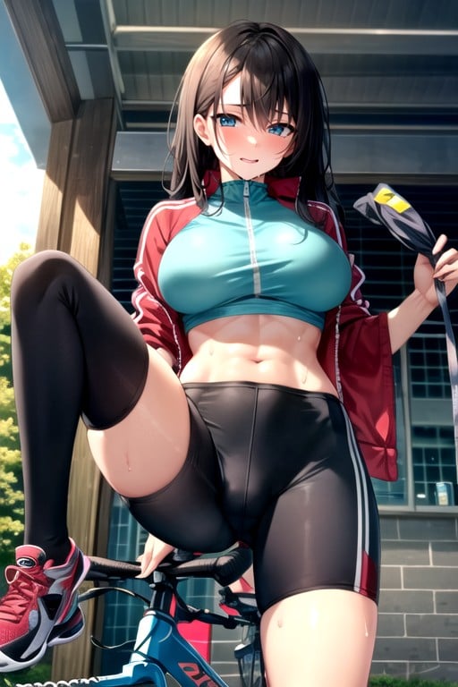 Standing, Soutien-gorge De Sport, FutanariPorno IA Hentai