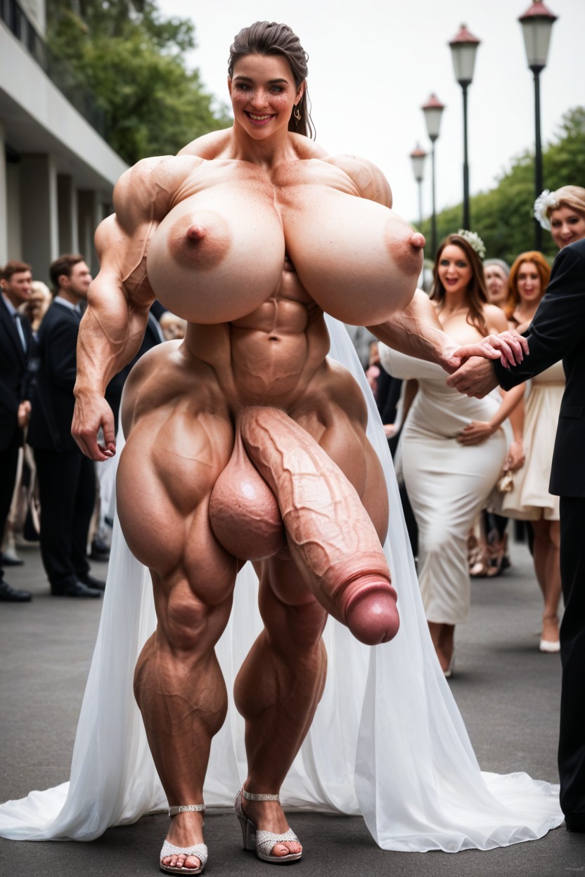 Thick Thighs, Tall, Many People Around Shemale AI Porn