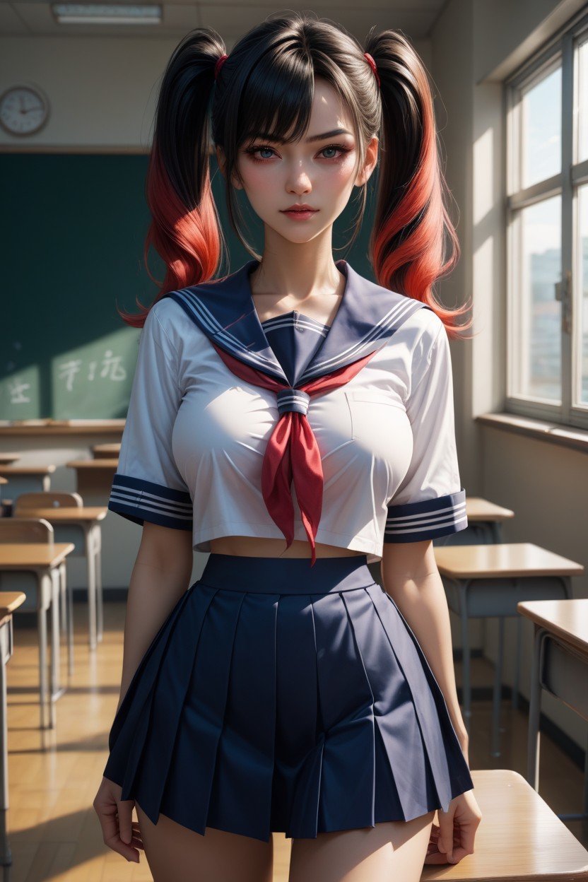 Cutesy, Skirt, Sailor Uniform Shemale AI Porn