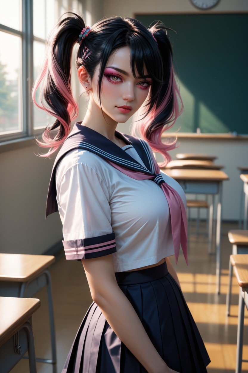 Japanese, Evening Lighting, Classroom Shemale AI Porn