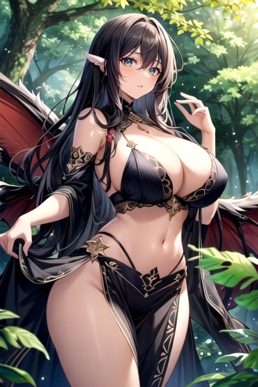 Dark Skin, Poison Ivy, Breasts Out Hentai AI Porn