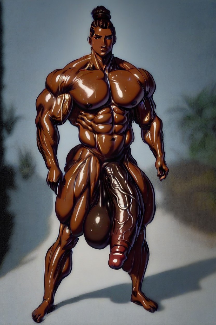 Gigantic Cock, Extremely Sweaty Oily And Musty Cock And Balls, Big Wide Lips Porno IA Gay