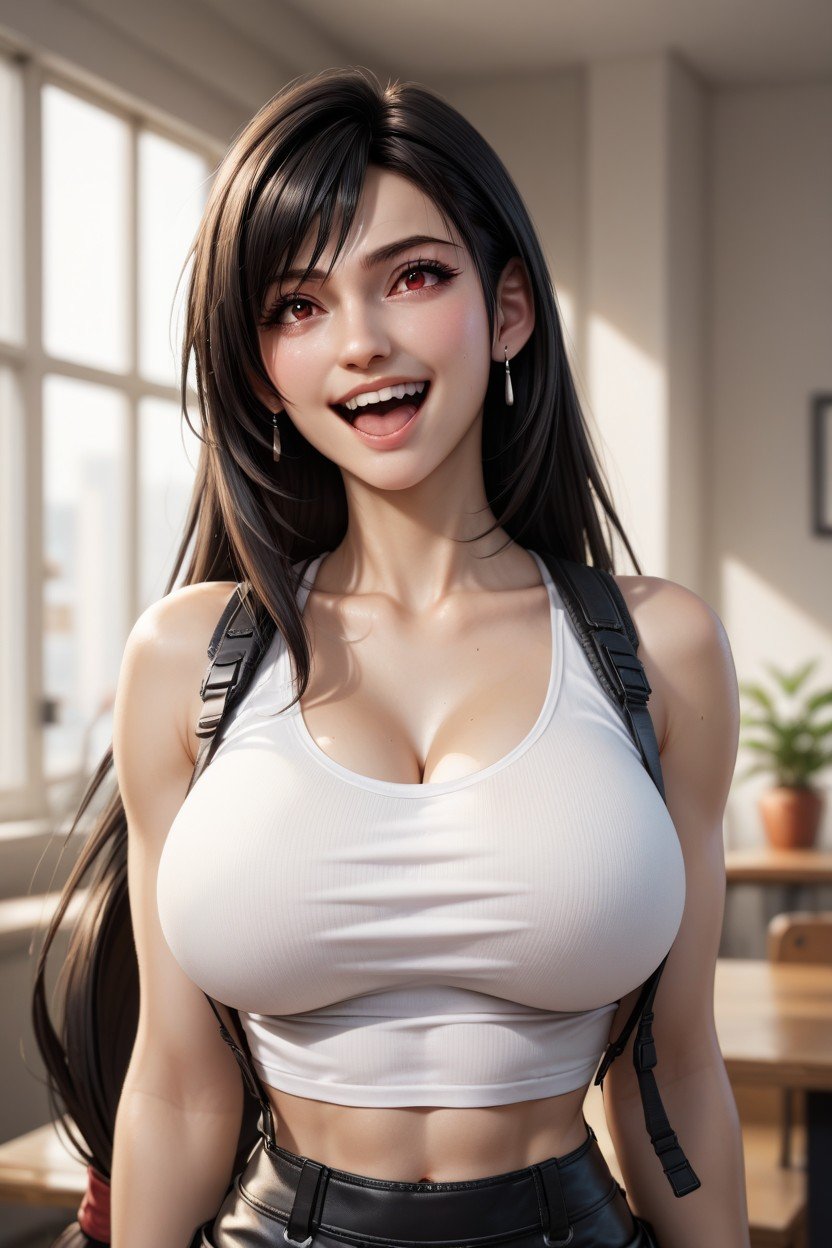 Tifa Lockheart, White Tank Top, Doughy Tits Furry AI Porn