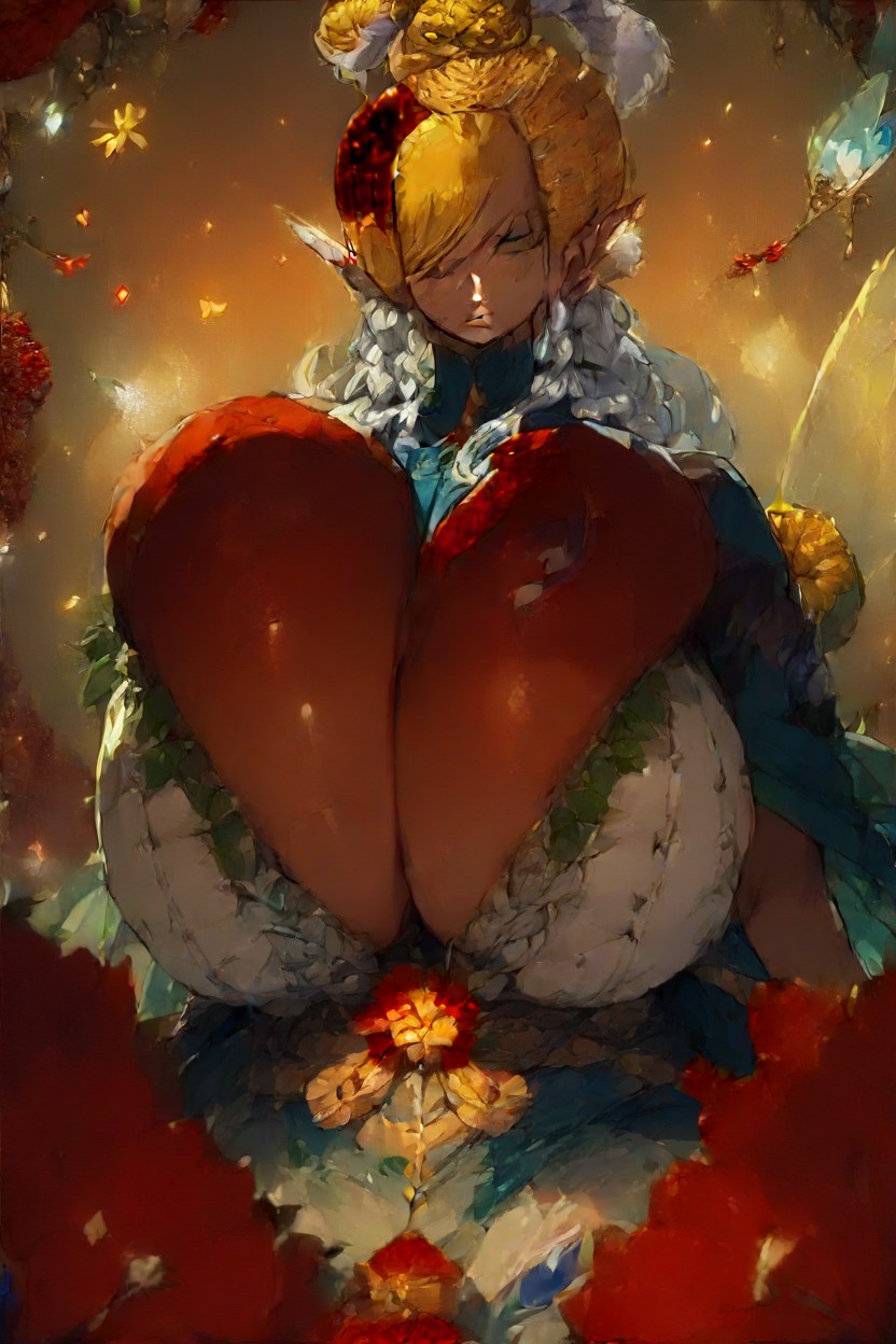 Massive Black Tentacle, Dark Lighting, Elf Female Hentai AI Porn